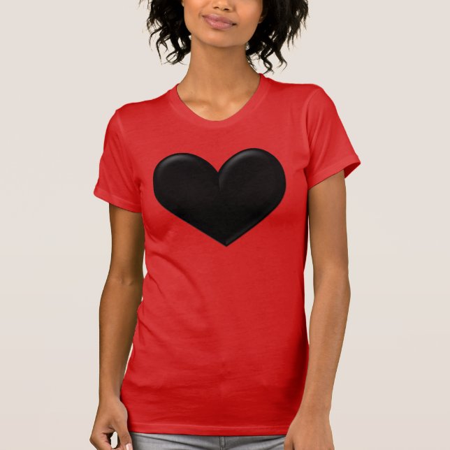 Black Puffy Heart T-Shirt (Front)