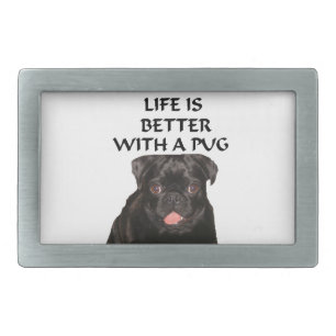 black pug belt buckle