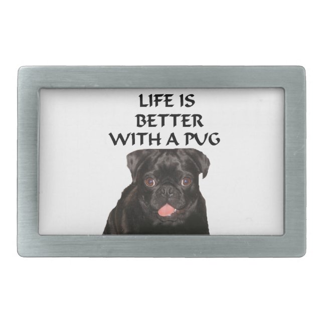 black pug belt buckle (Front)