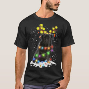 Black Pug Blinker Nice Dog Christmas Pug Christma T-Shirt