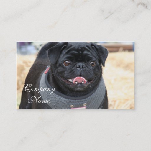 Customizable Black Pug Business Cards