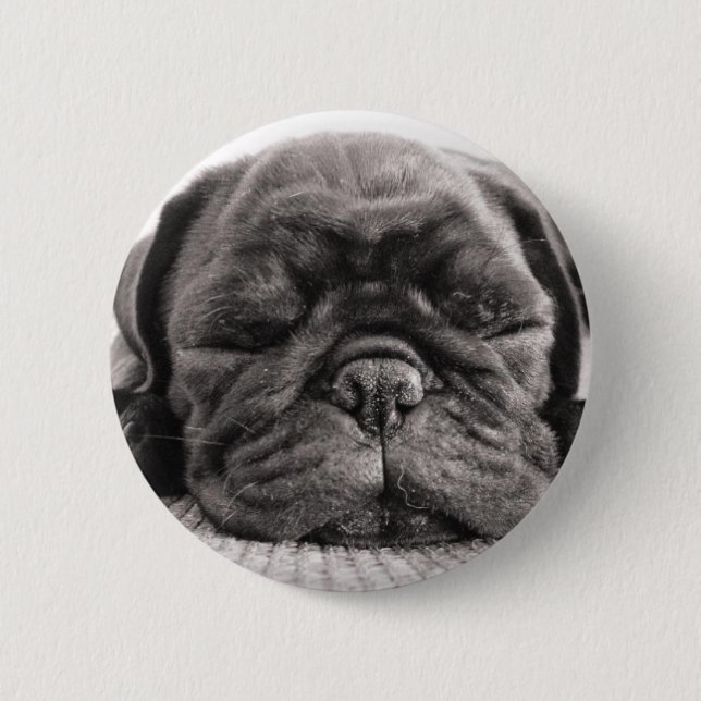 Black pug button (Front)
