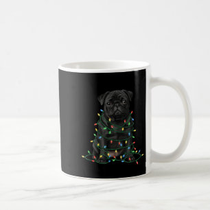 Black Pug Christmas I'm Fine Everything Is Fine  Coffee Mug