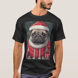 black pug christmas T-Shirt