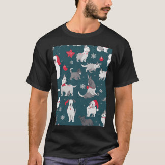black pug christmas T-Shirt