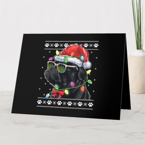 Black Pug Christmas Tree Dog Mom Dad Ugly Sweater  Card