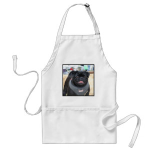 Black Pug Dog Adult Apron