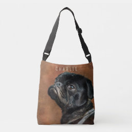 Black Pug Dog Crossbody Bag