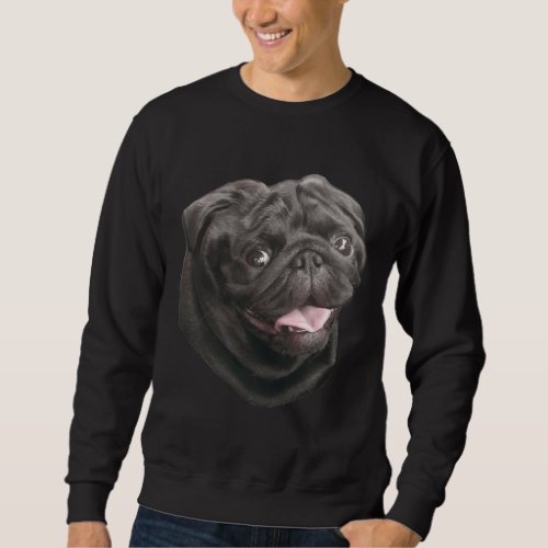 Black Pug dog lover cute funny Classic T_Shirt 681 Sweatshirt