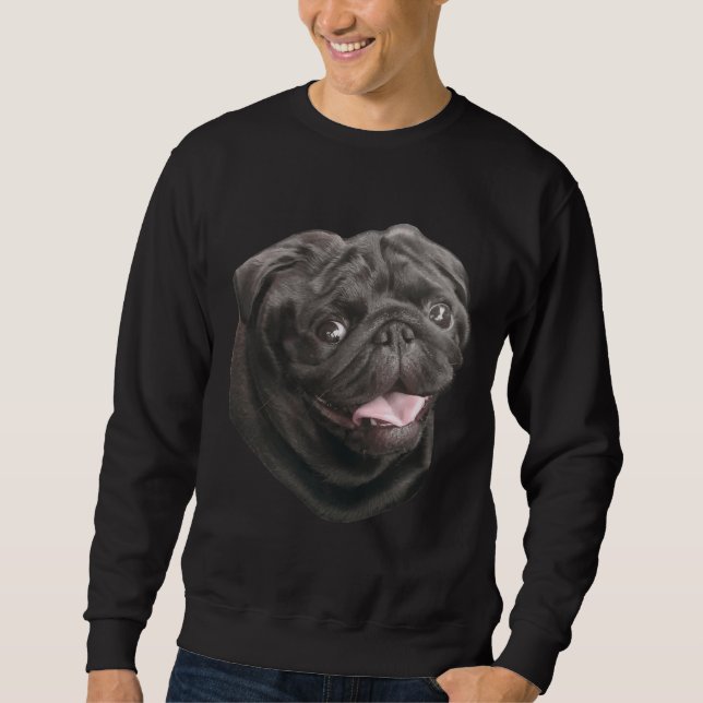 Black Pug dog lover cute funny Classic T-Shirt 681 Sweatshirt (Front)