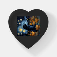 Black Pug dog of van gogh starry night halloween F