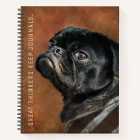 Black Pug Dog Personalized Journal
