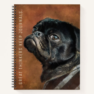 Black Pug Dog Personalized Journal