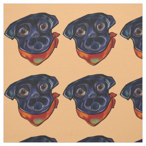 BLACK PUG FABRIC