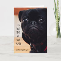 Black Pug Fathers Day Card