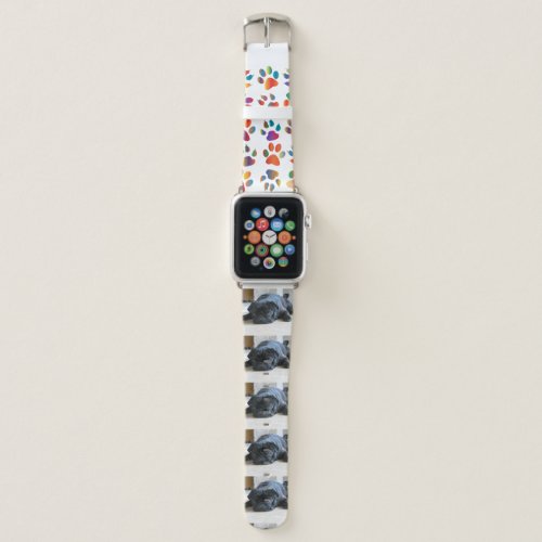 black pug flat apple watch band