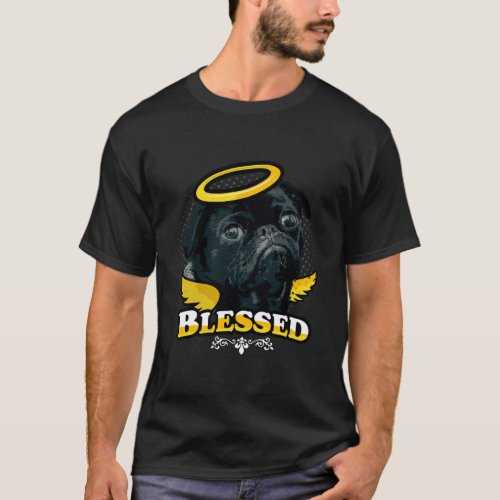 Black Pug Gifts For Women Blessed Mama Blessed Bla T_Shirt