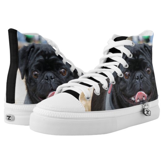 Black Pug high top tennis shoes (Pair)