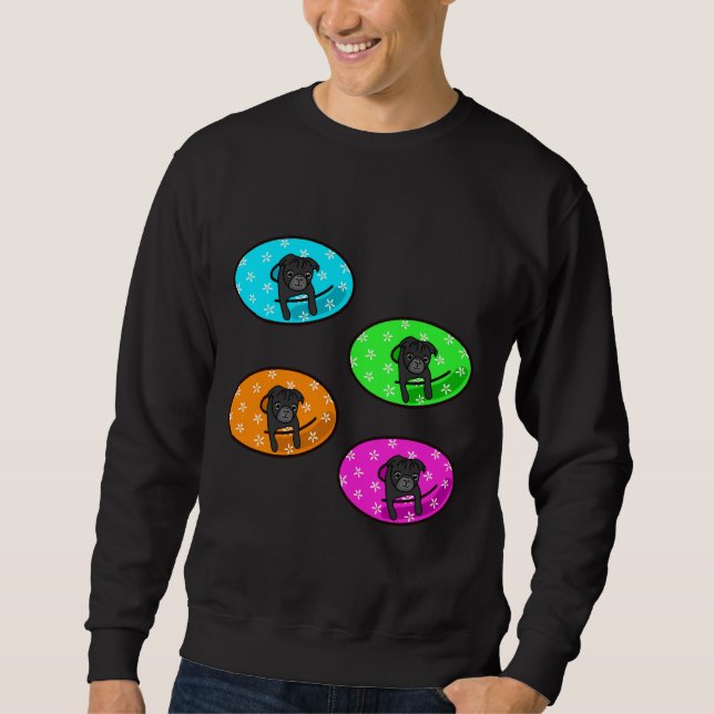 Black Pug Inner Tube Pack Classic T-Shirt 1015 Sweatshirt (Front)