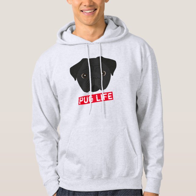 Black Pug Life Hoodie (Front)