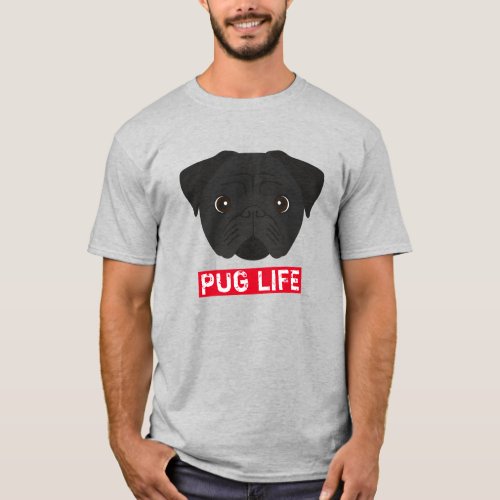 Black Pug Life T_Shirt