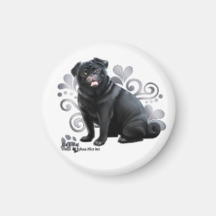 Black Pug Magnet