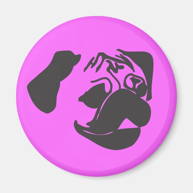 Black Pug Magnet (Front)