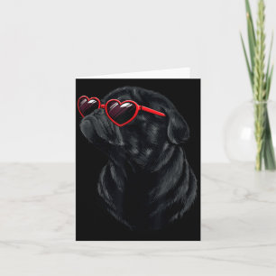 Black Pug Mama Mom Valentine Card