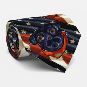 BLACK PUG NECK TIE