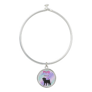 BLACK" PUG PRINCESS" BANGLE BRACELET