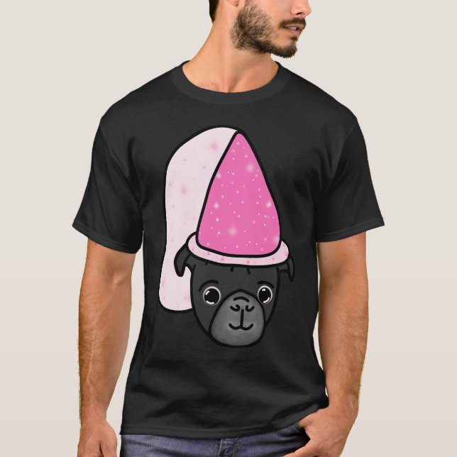 Black Pug Princess T-Shirt (Front)