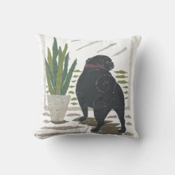 Black Pug  Pug Pillow by BlessHue at Zazzle
