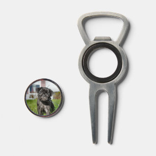 Black pug puppy divot tool