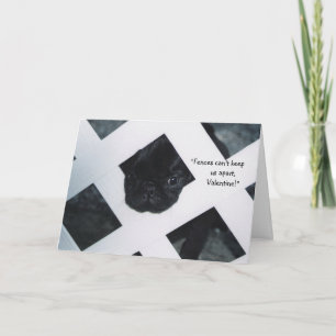 Black Pug Puppy Valentine's Day Greeting Card
