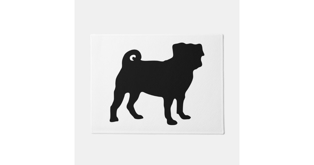 Download Black Pug Silhouette - Simple Vector Design Doormat | Zazzle.com