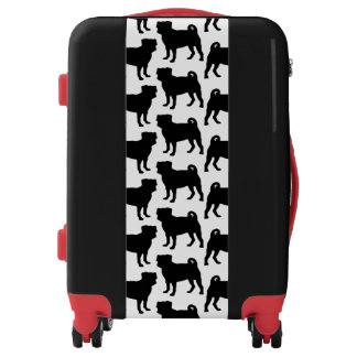 Black Pug Silhouette - Simple Vector Design Luggage