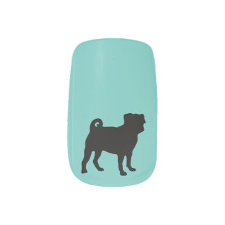 Black Pug Silhouette - Simple Vector Design Minx® Nail Wraps