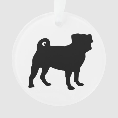Black Pug Silhouette _ Simple Vector Design Ornament
