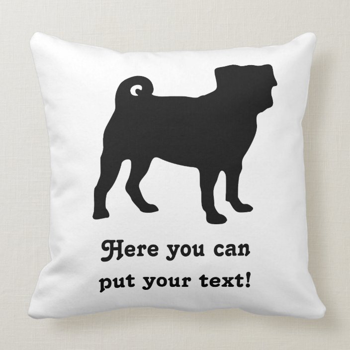 Download Black Pug Silhouette - Simple Vector Design Throw Pillow | Zazzle.com
