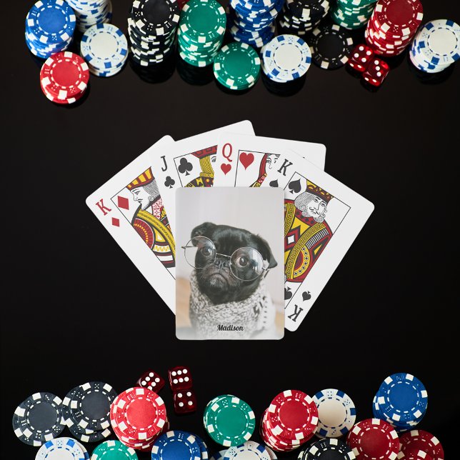 Black Pug Wearing Glasses Poker Cards (Creator Uploaded)