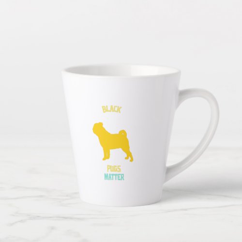 Black pugs matter latte mug