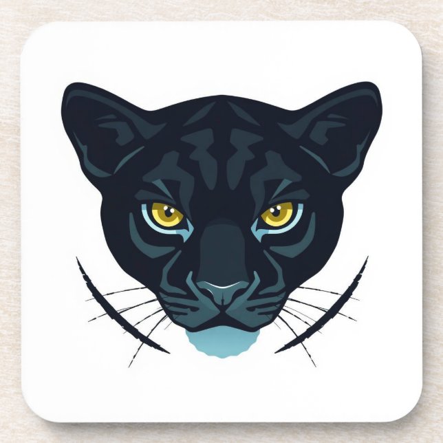 Black Puma Street Style Design Beverage Coaster (Front)