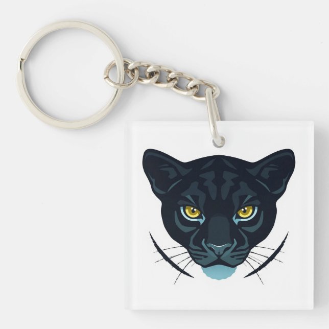 Black Puma Street Style Design Keychain (Front)