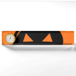 Black Pumpkin Desk Name Plate