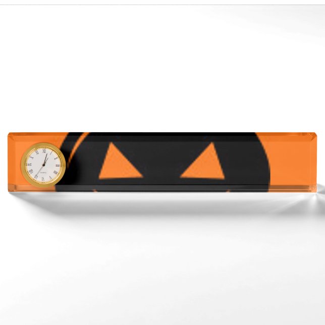 Black Pumpkin Desk Name Plate (Front)