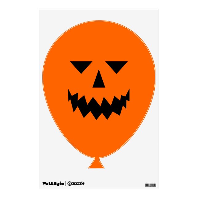 Black Pumpkin Face Balloon Wall Decal (Front)