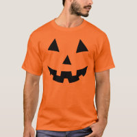 Black Pumpkin Face Halloween T-shirt