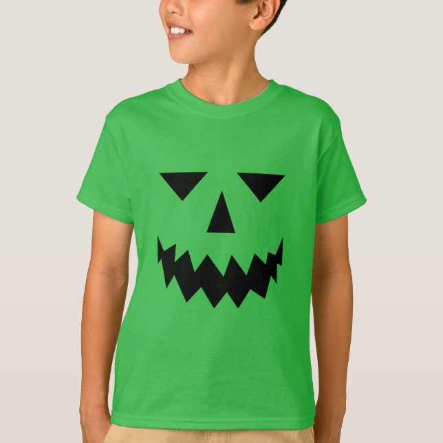 Black Pumpkin Face T-Shirt (Child) (Front)