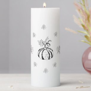 Black Pumpkin for Halloween      Pillar Candle