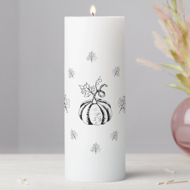 Black Pumpkin for Halloween      Pillar Candle (In Situ)